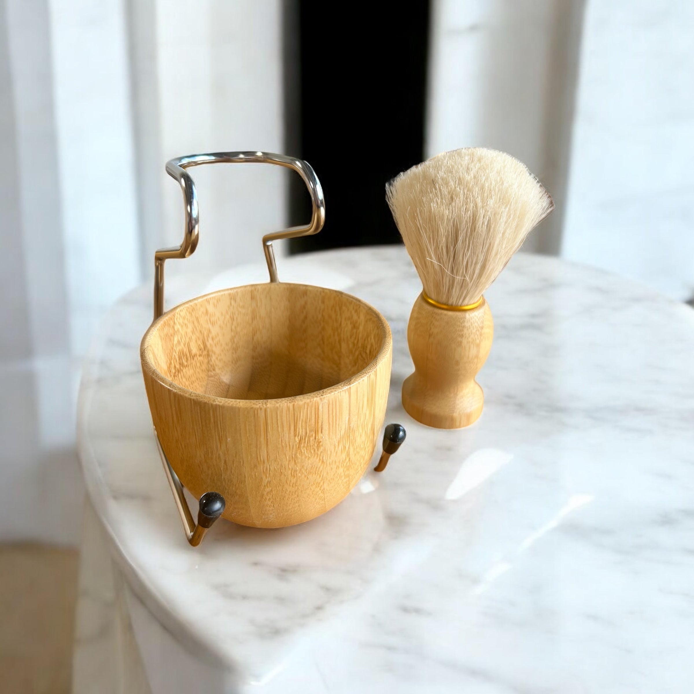 Bamboo Shaving Bowl & Brush Set
