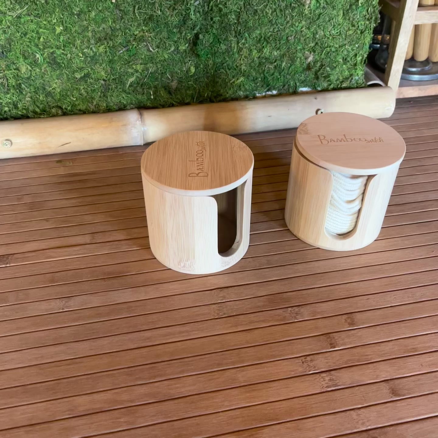 Bamboo Facial Rounds Holder